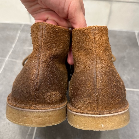 UGG suede brown leather chukka boot short lace up sheepskin shearling winter tan - Picture 8 of 11